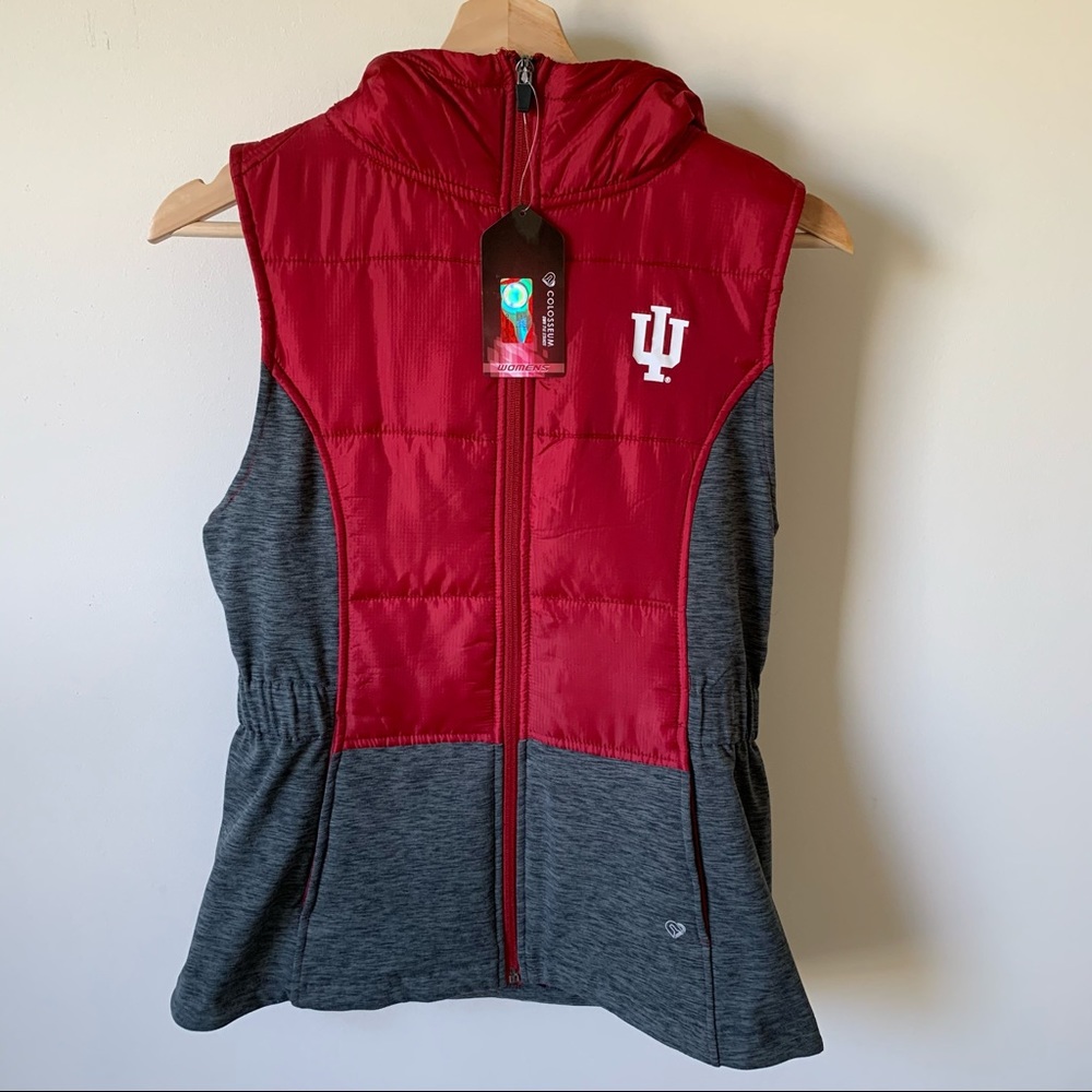 NWT Colosseum IU Crimson Tide Quilted Fullzip Vest
